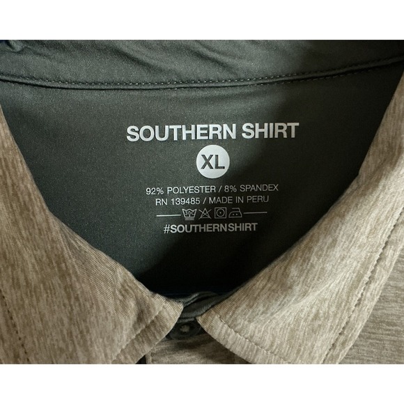 Southern Shirt Men's Performance Golf 3-Button Polo Shirt Grey Heather Size XL - Picture 3 of 6